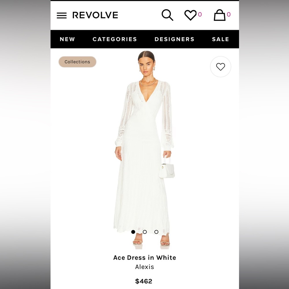Alexis Ace Dress in White XS NWOT